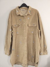 TU Cord Longline Hemd Gr. 18 Blumen bestickt Jumbo Cord - tadellos