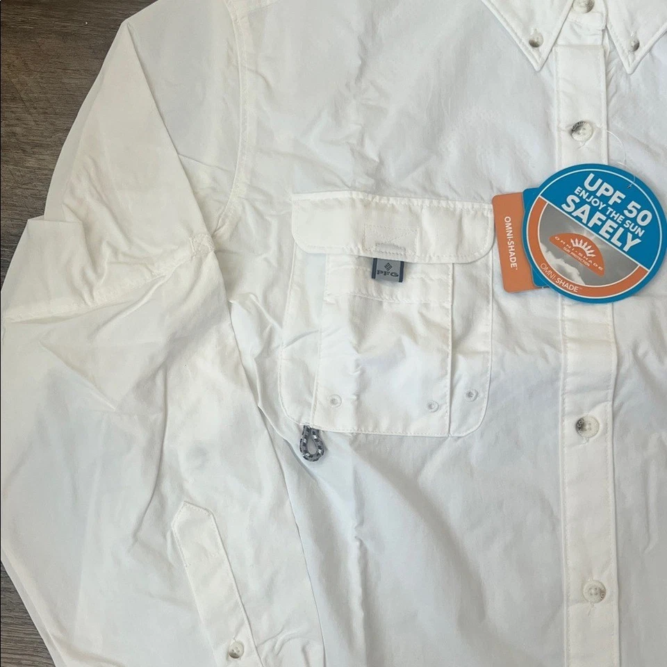 Columbia PFG Bahama Mujer Camisa de Pesca Manga Larga Talla XL Grande Blanca NUEVA Foto 3 de 4
