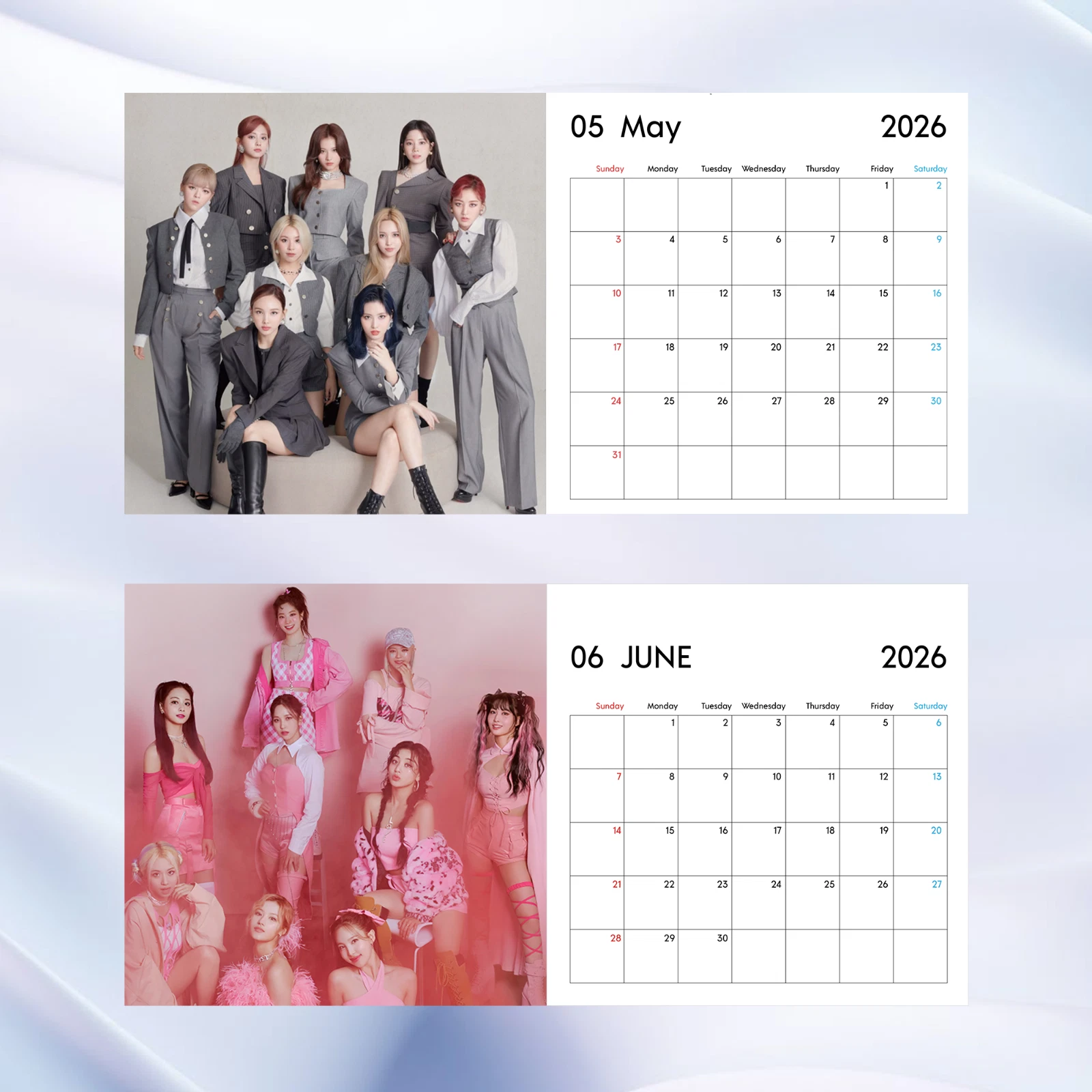 TWICE 2026 Calendar, Kpop Girl Group Wall Calendar, ONCE Fan Gift Idea