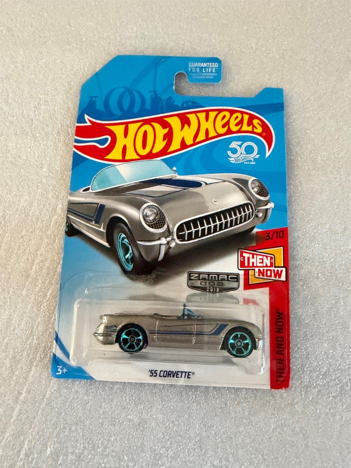 Hot Wheels 2018 '55 Corvette ZAMAC HW Then And Now G50