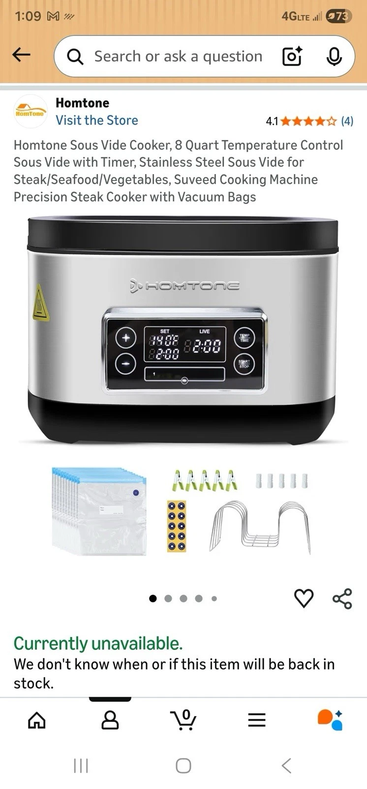 NEW Homtone Sous Vide Cooker, Sous Vide Machine 8 Quar Sous Vide Precise Cooker
Opens in a new windo