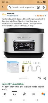 NEW Homtone Sous Vide Cooker, Sous Vide Machine 8 Quar Sous Vide Precise Cooker