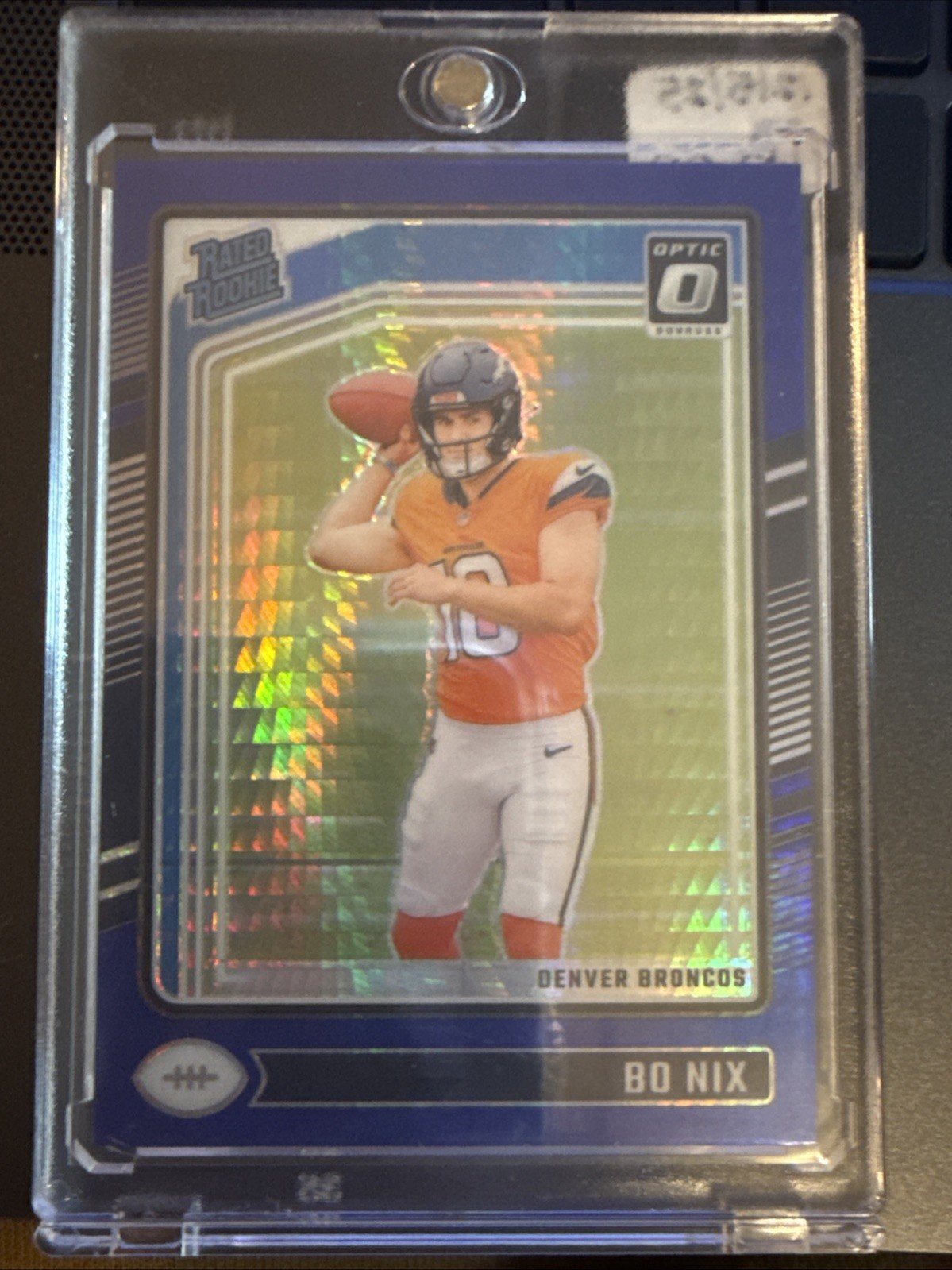 2024 Panini Donruss Optic Rated Rookie Bo Nix #209 Blue Hyper Prizm (RC)