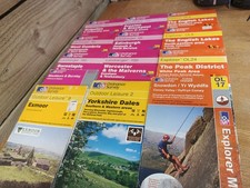 13 x OS Ordnance Survey Maps Walking Hiking O...