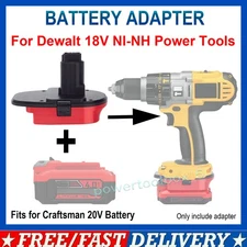 Battery Adapter Fits for Craftsman V20 20V Battery To For Dewalt 18V NI-CD Tools