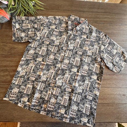 Tori Richard Honolulu Hawaiian Shirt Mens Large Tropical Print 100% Cotton Large