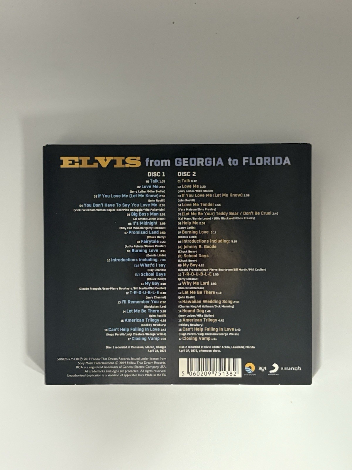 Elvis From Georgia To Florida FTD 2 CD Set