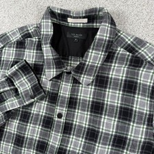 TED BAKER Men's Plaid Flannel Long Sleeve Snap Up Button Shirt XL