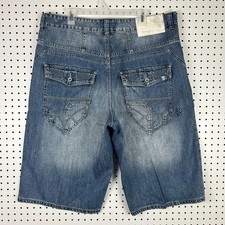 Rocawear Blue Baggy Jean Shorts Sz 40 Jorts Wide Leg Skate Y2K Grunge Grunge 90s