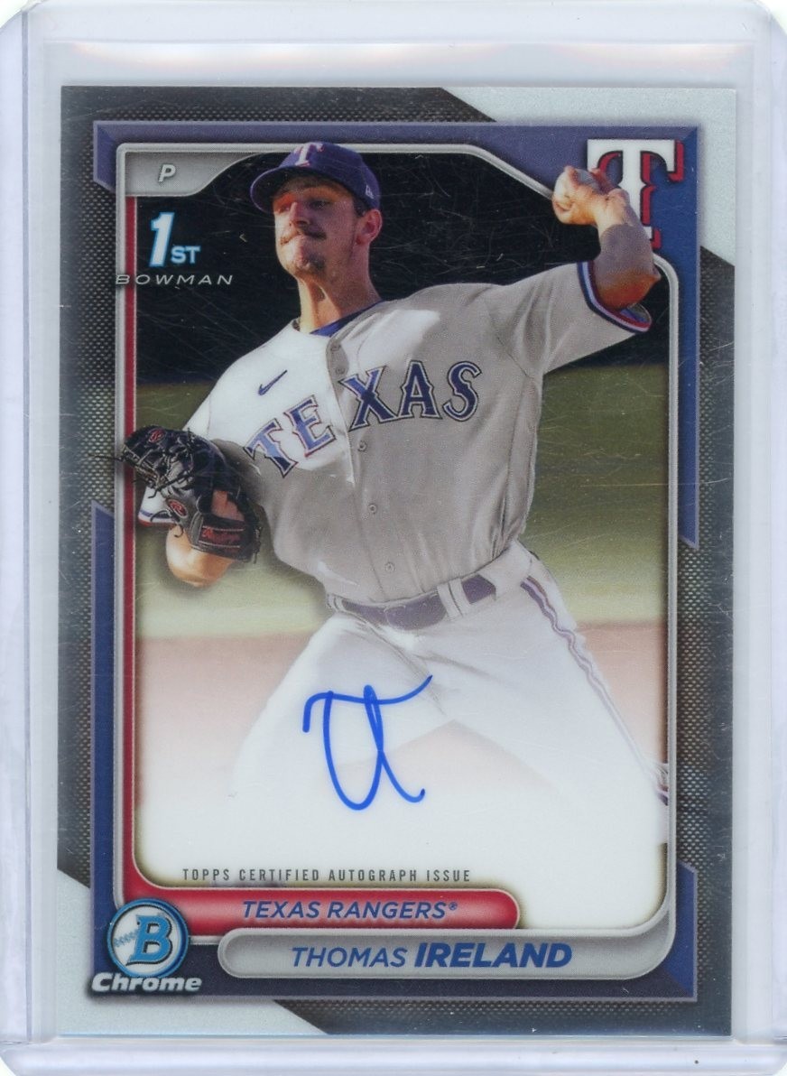 2024 Bowman Chrome Thomas Ireland Prospect Auto 1st #CPA-TI Texas Rangers