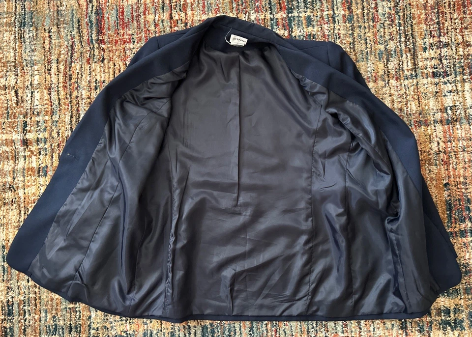 Blazer Liz Baker Mujer Talla 12 Azul Bolsillos Botón Y2K Foto 4 de 4