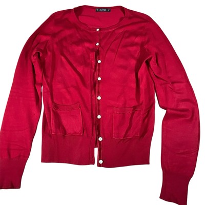 Dunnes Stores St Bernard Red Cardigan UK 10 EUR 38 Knopfleiste Strick