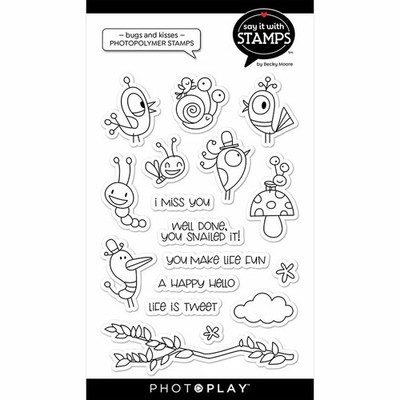 Lot Crafts Stamps + Dies PP Bugs & Kisses I Miss You Well Done Happy Hello Birds