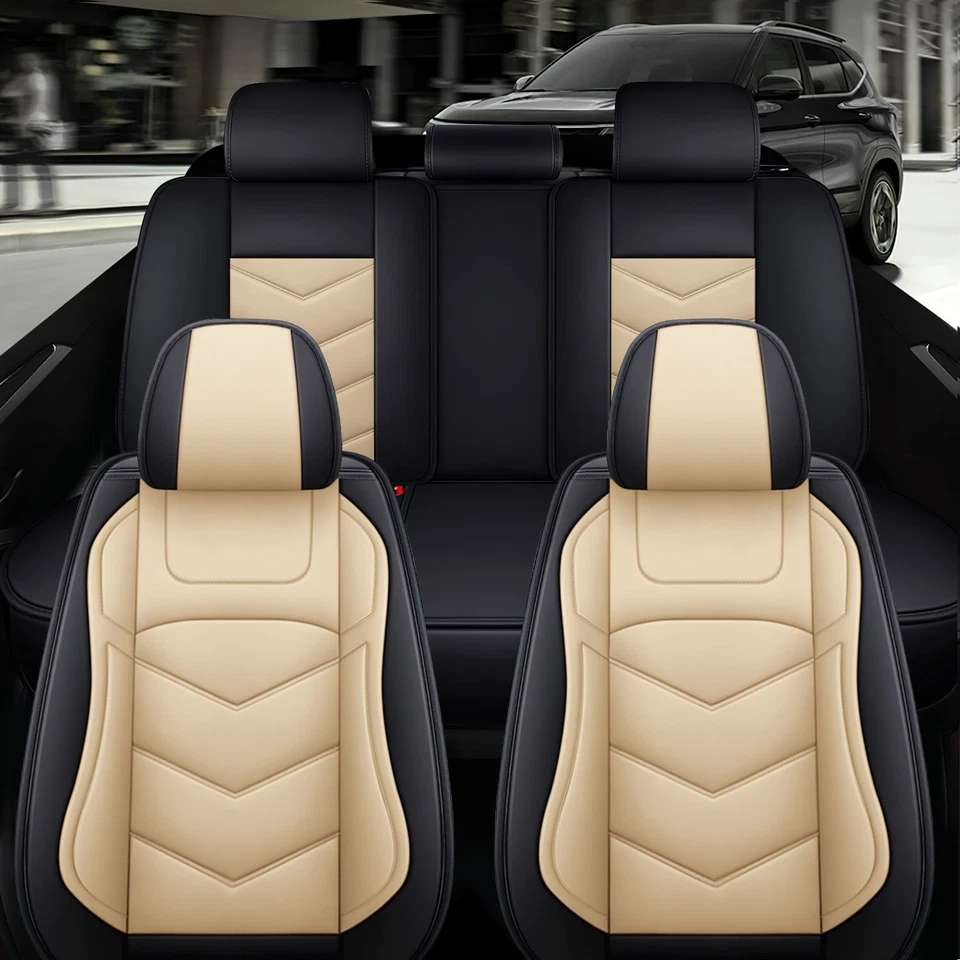 For Lexus Car Seat Covers Waterproof Leather Front Rear Protectors Full Set - Image 2 of 4