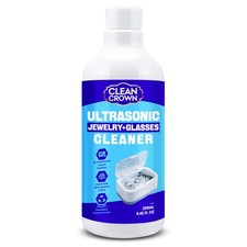 CleanCrown Ultrasonic Jewelry Cleaner Solution (250ml), Average, Transprancy