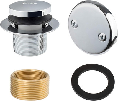 Tip-Toe Bathtub Drains Trim Set with Two-Hole Overflow Faceplate, Replacement Ba