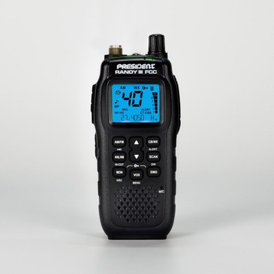 PRESIDENT RANDY III FCC AM/FM CAR/HOME CB HANDHELD WALKIE-TALKIE RADIO W/WEATHER