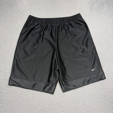 VINTAGE Nike Satin Shorts Men Size Large Black White Silky Shiny Soccer 90s