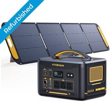 VTOMAN 1500W Portable Power Station with 200W Solar Panel LiFePO4 Camping Backup