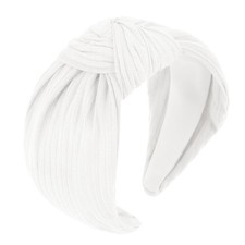 YISSION Wide Knotted Headbands for Women Non Slip 1 Count Pack of 1 , White