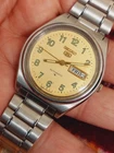 Seiko 5 Watch Automatic Vintage  Gold  dial  6309 day date @ Japan