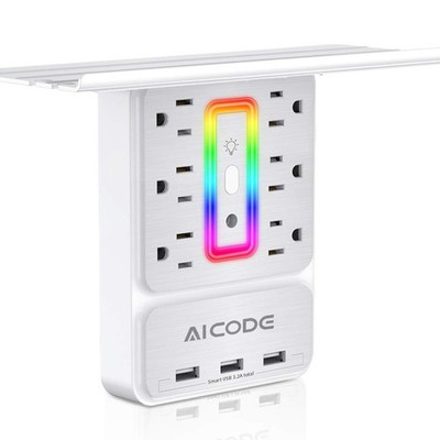 Socket Outlet Shelf,Wall Outlet Surge Protector,6 Electrical Outlet Splitter ...