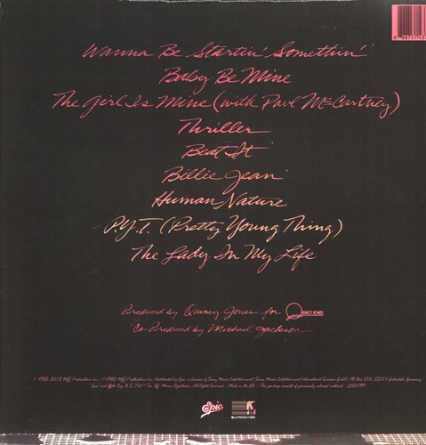 Michael Jackson Thriller LP Vinile Europa Epic 2016 Repress In Gatefold Sleeve - Foto 2 di 2