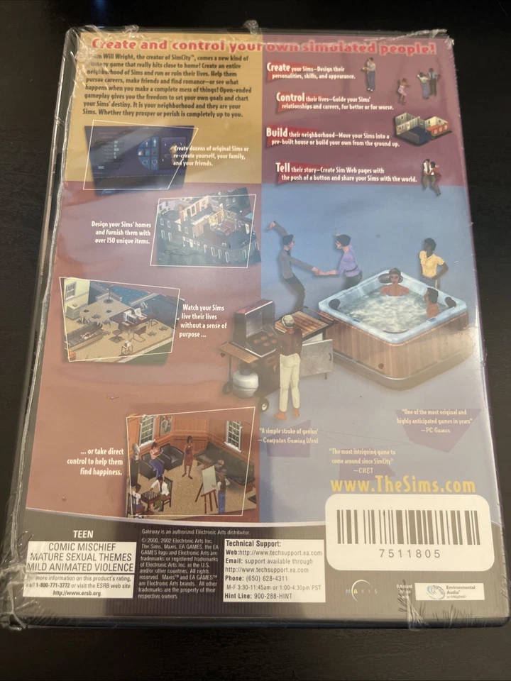 The Sims 1 Original PC Game 2000 EA Games Maxis Electronic Arts New Sealed - Image 2 of 2