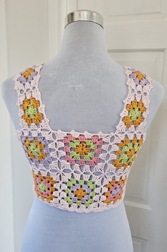 Ann Marie New Look Boho Hippy Festival Crochet Crop Top Size Medium - Picture 7 of 12