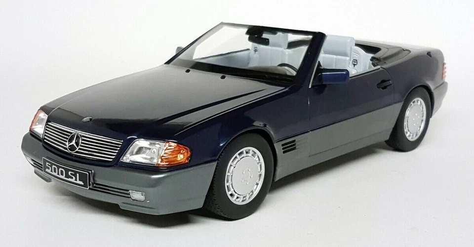 KK 1/18 - Mercedes Benz 500 SL R129 Blue 1993 Hardtop Diecast Model Car - Image 3 of 4