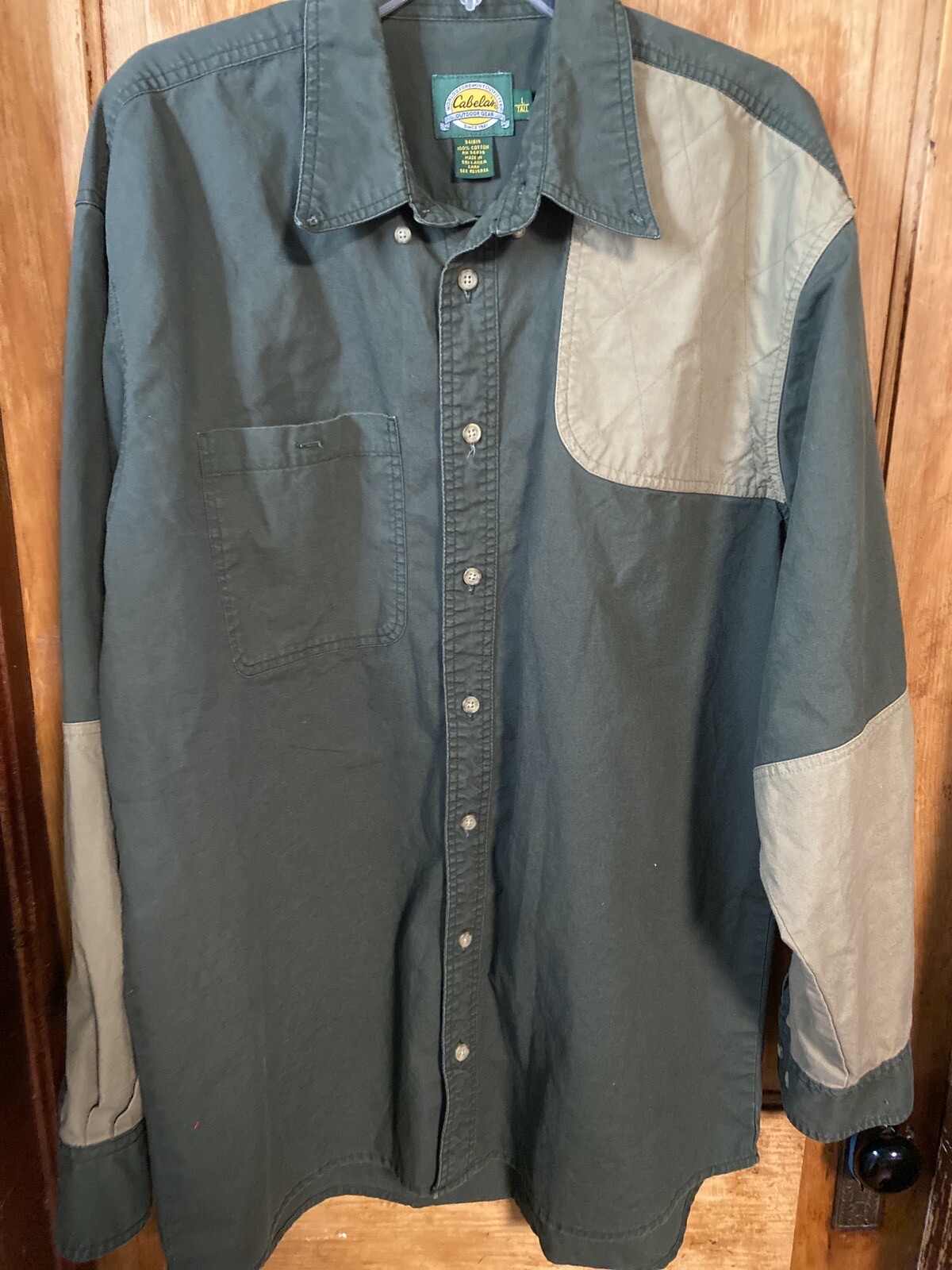 Cabelas Size LT, Left Hand Shooting Shirt Padded Shoulder Button Up