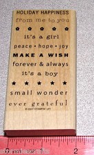 it's a girl boy Rubber Stamp make a wish small wonder Stampin Up So Many Sayings