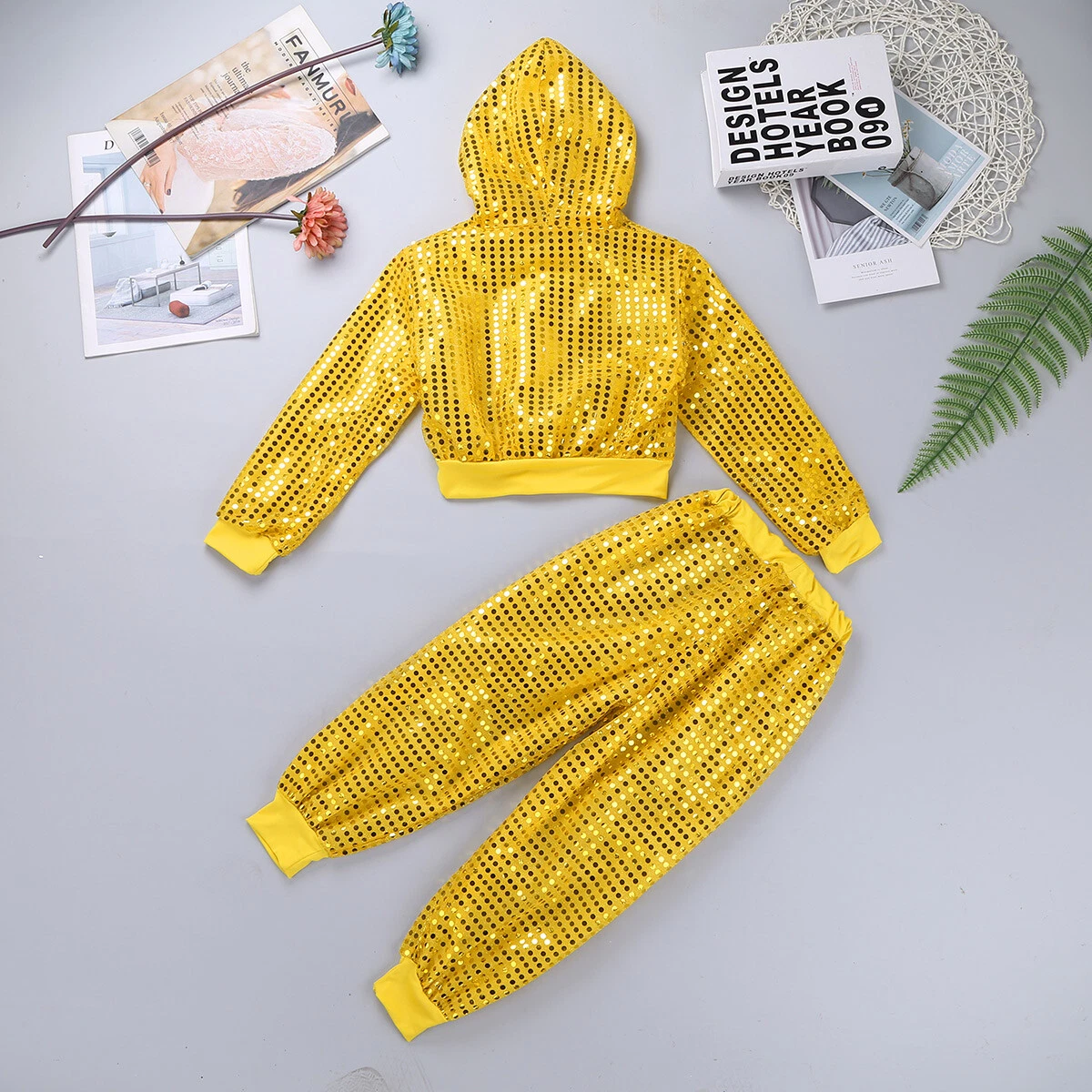 VETEMENTS Costume jazz hip hop ragazzo ragazza abito danza di strada paillettes lucide set abbigliamento