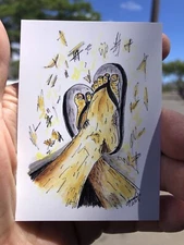 ACEO, PRINT Of My Watercolor Art 💦 , Hang Loose, Slippers, Hawaii