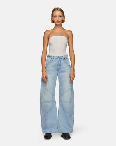EB Denim Fredric Wide Leg Barrel Jeans in Daphine SZ 31 NWT $395