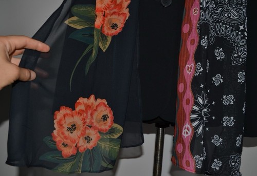 Desigual Blazer giacca nera da donna carriera ufficio fazzoletto Wanita taglia 46 - Foto 4 di 15