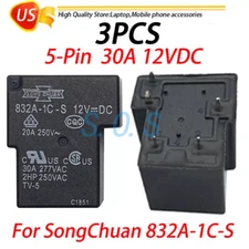 3PCS New Power Relay For SONG CHUAN 832A-1C-S 12VDC 5 Pins 20A 277VAC