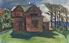 FAIRFIELD PORTER : Moonlit House : Archival  Art Print