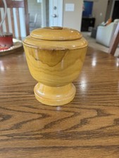 Vintage hand turned wood lidded jar