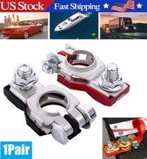 2PCS CAR BATTERY TERMINAL CLAMP CONNECTORS POSITIVE NEGATIVE RELEASE DISCONNECT