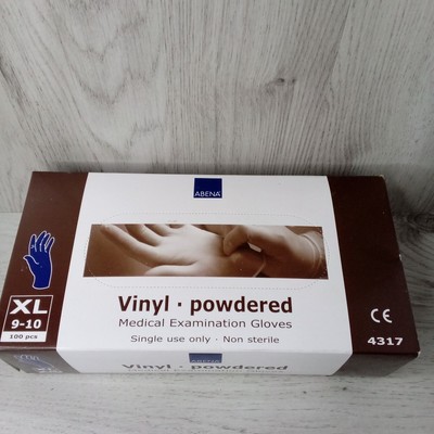 ABENA VINYL POWDERED 100 MEDICAL GLOVES XL NEW IN BOX