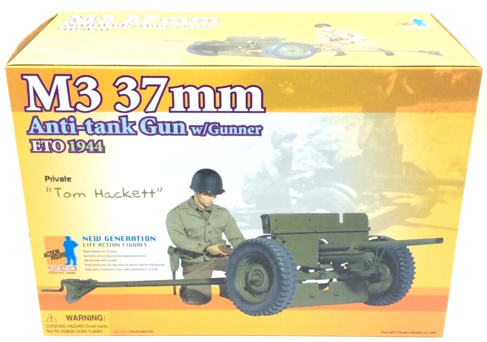 DRAGON 1/6 Scale WWII US M3 37mm Anti-Tank Gun W/Gunner Tom Hackett #70680 - Image 4 of 4