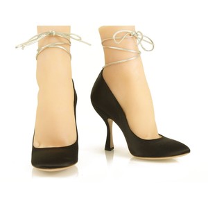 silver lace up pumps