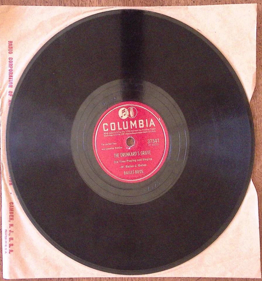 BAILES BROS. I WANT TO BE LOVED / THE DRUNKARD'S GRAVE COLUMBIA 78 RPM 127 - Image 2 of 3