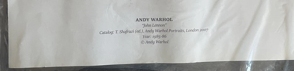 PÓSTER FIRMADO Andy Warhol, “JOHN LENNON” Cartel Grande Impresión Catálogo Shafrazi Foto 3 de 4