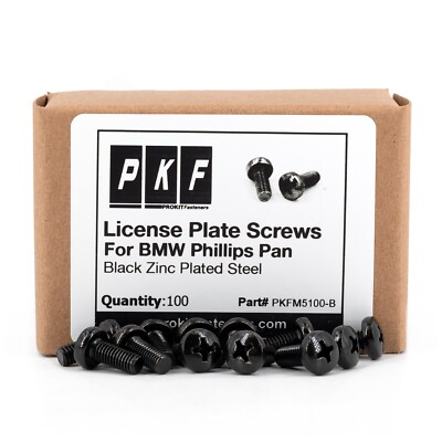 #ad Black Plated License Plate Screws For BMW Qty 100 $18.00