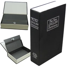 Dictionary Secret Book Hidden Safe With Key Lock Book Safe In Black(Middle Size)