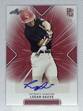 2021 LEAF PERFECT GAME RED PAPER LOGAN SAUVE RC AUTO # 1/5