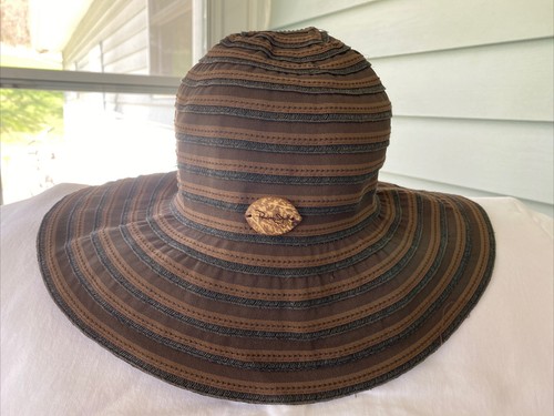 Wide Brim Packable Striped Floppy | eBay