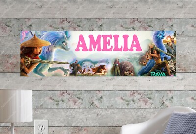 Raya and the Last Dragon - Personalized Name Poster Customized Birthday Banner